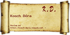 Kosch Dóra névjegykártya
