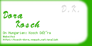 dora kosch business card